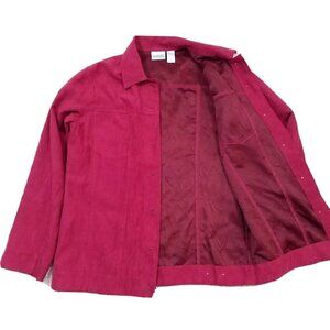 Chico's~Women's Size 0(S;4)~Burgundy Button Down Lightwear Jacket Shacket NWOT.